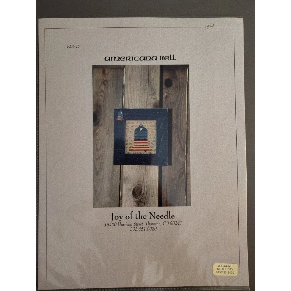 Americana Bell Cross Stitch Pattern Joy of the Needle JON-25 Vintage Leaflet